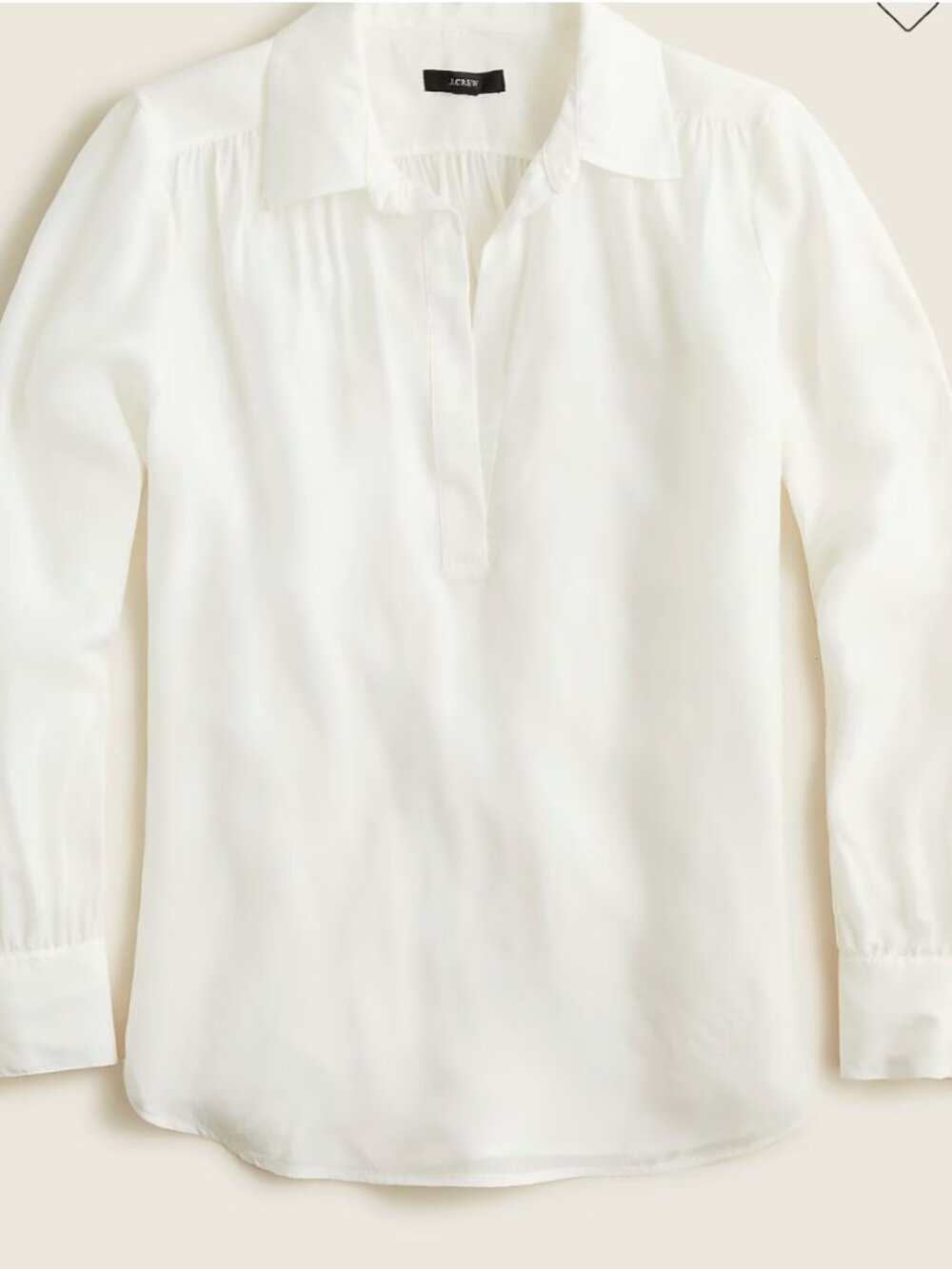 J.Crew Eco cupro-blend collared V-neck popover top